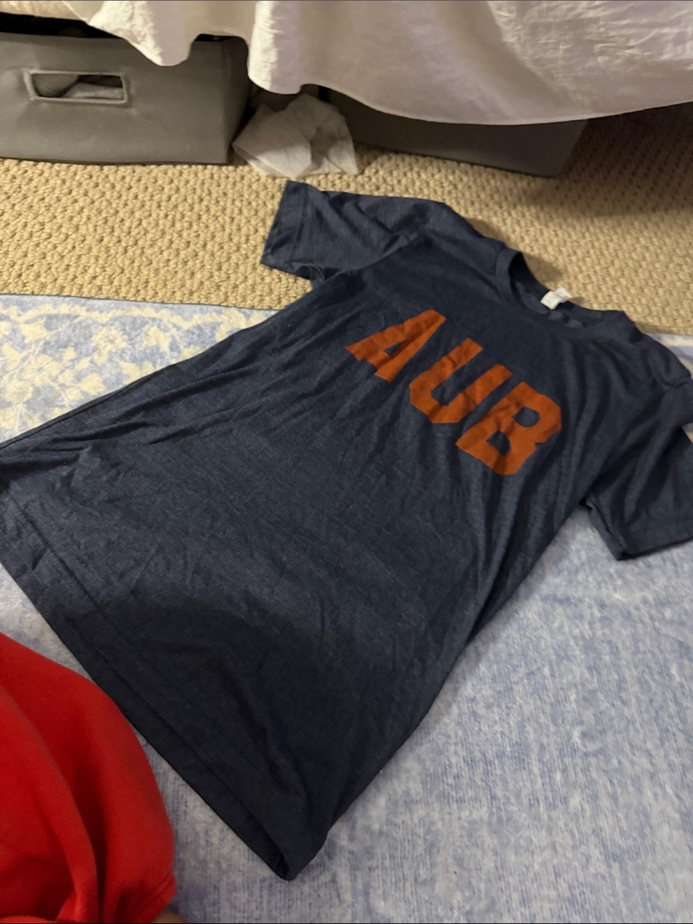 Bella Canvas Navy Blue Tee with Orange AUB Graphic